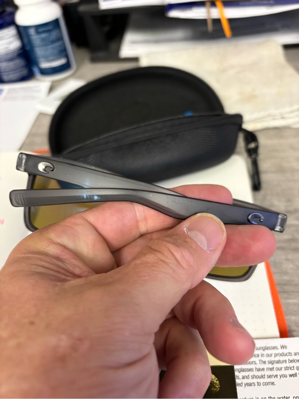 Costa Matte Black Sunglasses with Reflective Blue Lenses - Picture 4 of 5